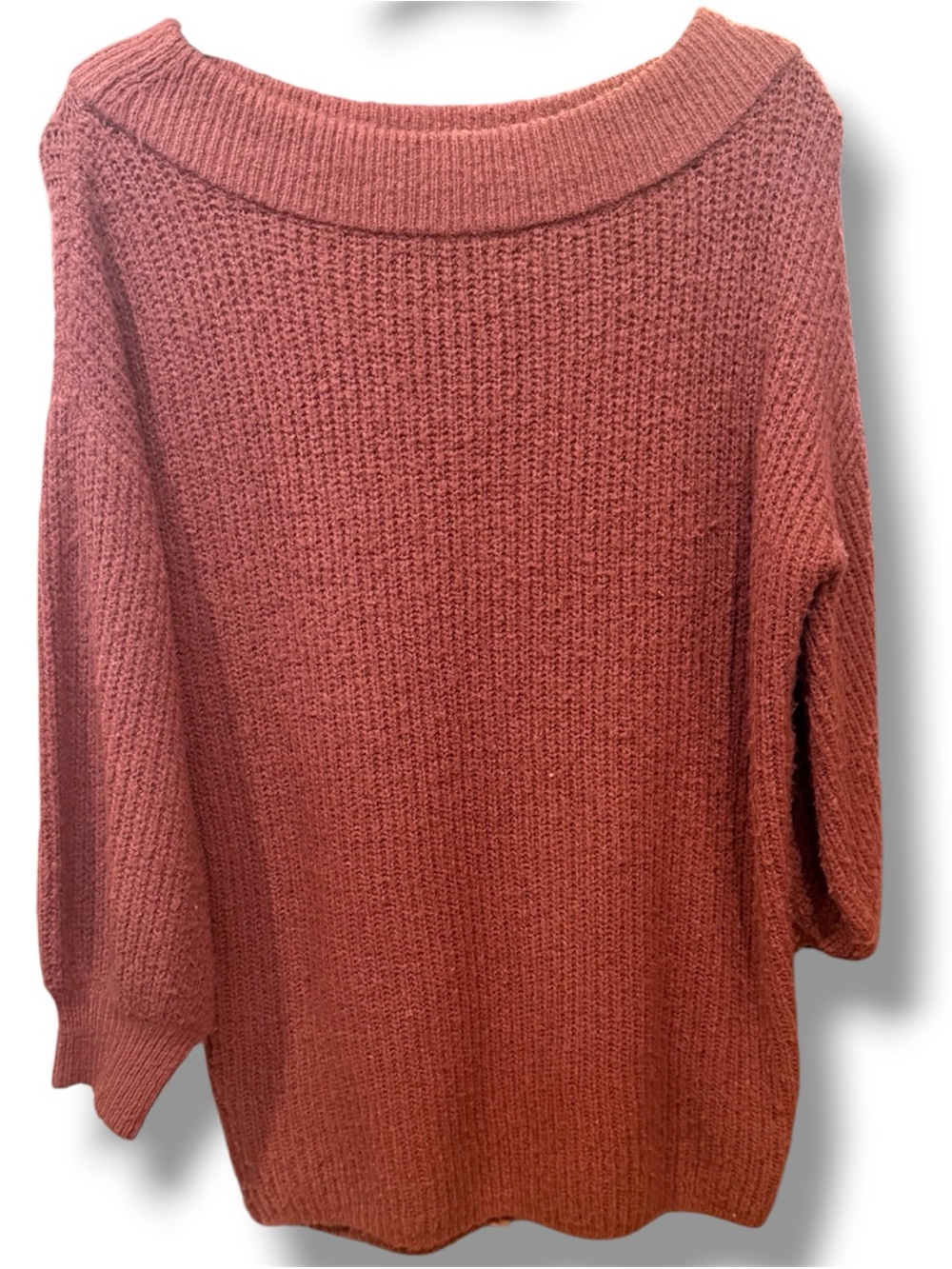 Express Off Shoulder Chenille Sweater XS Dusty Rose Cozy Knit